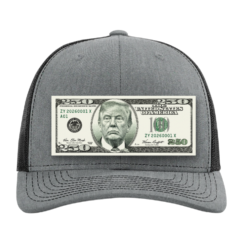 Trump $250 Dollar Bill Trucker Hat for Patriotic Novelty