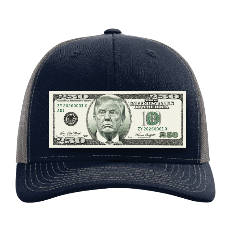 Trump $250 Dollar Bill Trucker Hat for Patriotic Novelty