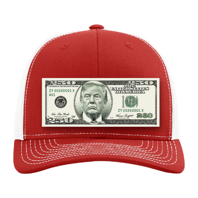 Trump $250 Dollar Bill Trucker Hat for Patriotic Novelty