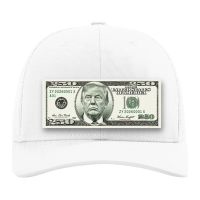 Trump $250 Dollar Bill Trucker Hat for Patriotic Novelty