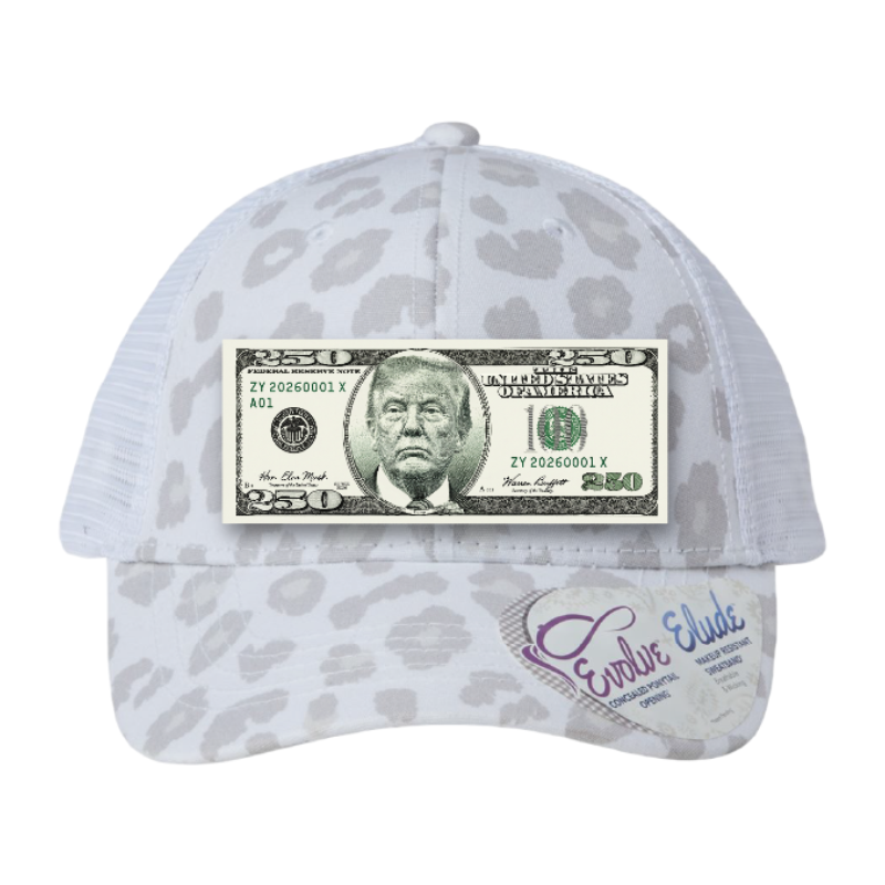 Trump $250 Dollar Bill Trucker Hat for Patriotic Novelty