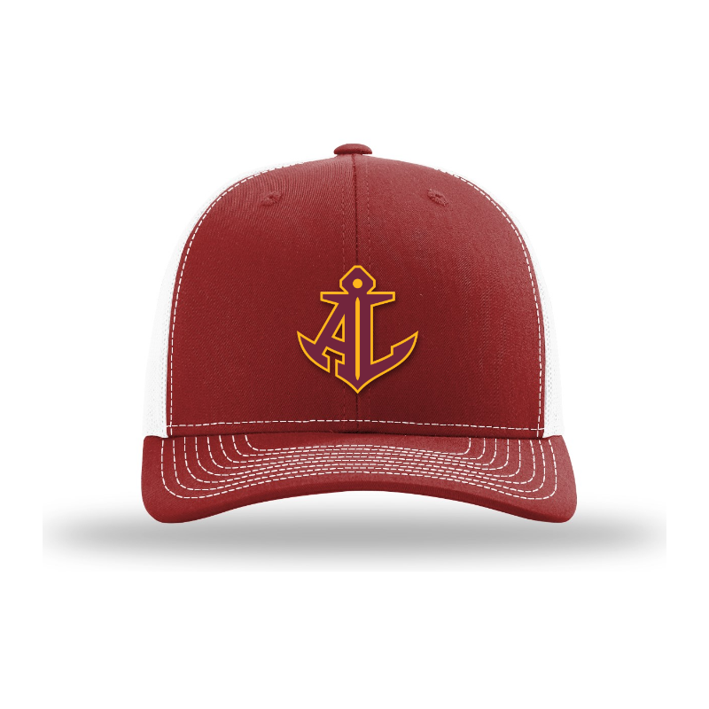 Avon Lake Anchor Hat | AL Anchor Trucker Hat | Black & White Hometown Patch Cap