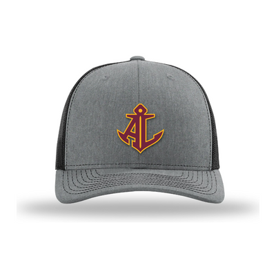 Avon Lake Anchor Hat | AL Anchor Trucker Hat | Black & White Hometown Patch Cap