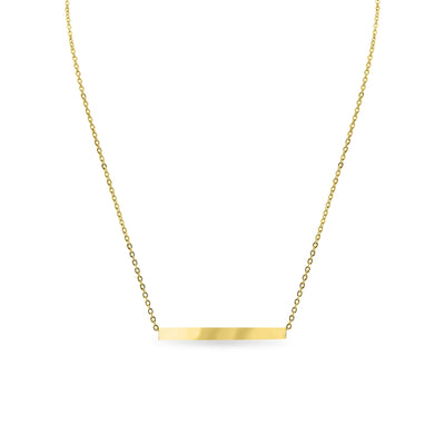 Square 4 Sided Horizontal Bar Stainless Steel Necklace