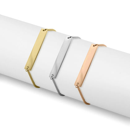 Bar bracelets in gold, silver and rose gold