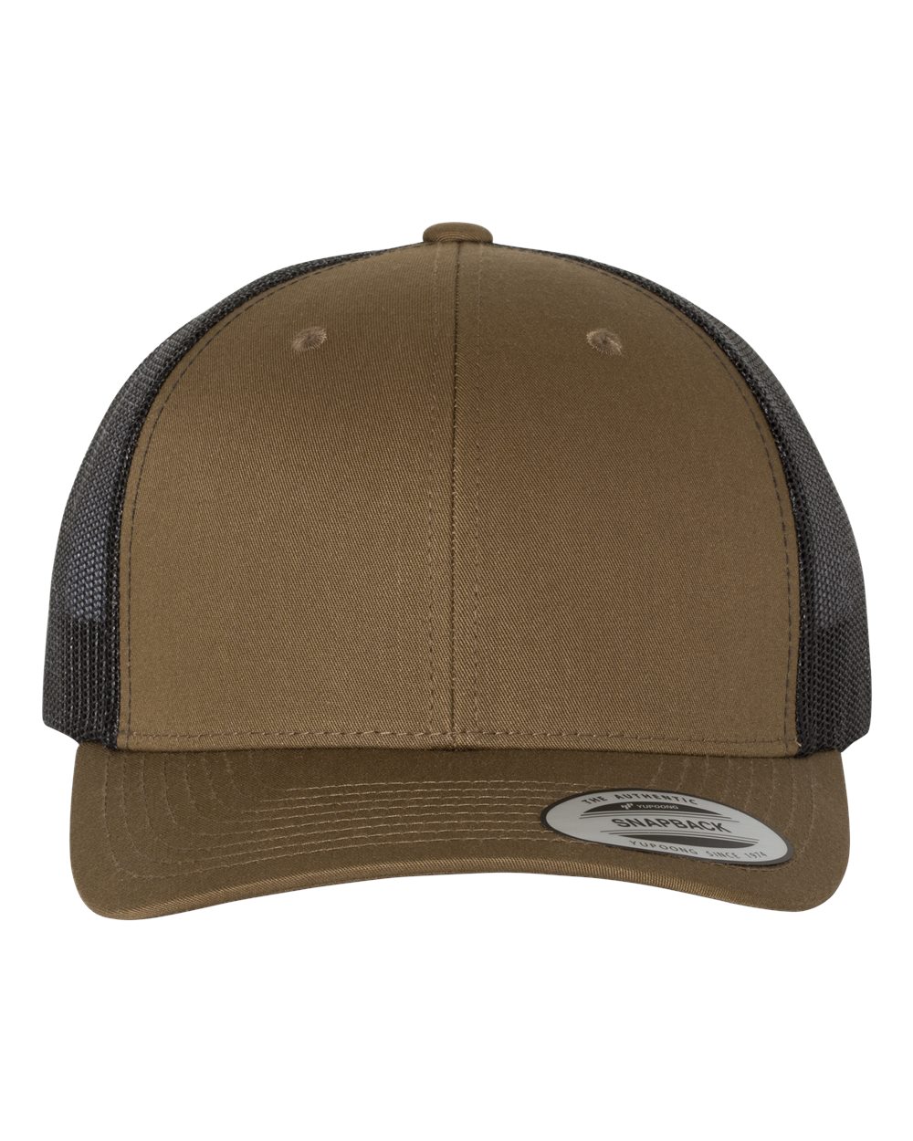 Yupoong 6606 Trucker Hat with Engraved Leather Patch