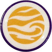Venus hat button side patch: a planet Venus on a white domed button. Solar System collection.
