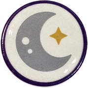 Moon hat button side patch: a full moon on a white domed button. Solar System collection.