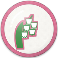 Lily of the valley hat button side patch: a lily of the valley, May's birth flower. Birth-Month Flowers collection.