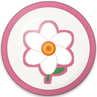 Narcissus hat button side patch: a narcissus, December's birth flower. Birth-Month Flowers collection.