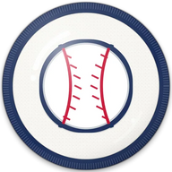 Baseball hat button side patch: a baseball ball on a white domed button. Sports collection.