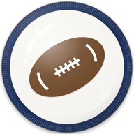 Football hat button side patch: a football ball on a white domed button. Sports collection.