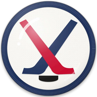 Hockey hat button side patch: a hockey on a white domed button. Sports collection.