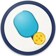 Pickleball hat button side patch: a pickleball on a white domed button. Sports collection.