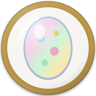 Opal hat button side patch: a faceted opal gem, October's birthstone on a white domed button. Birthstones collection.