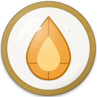 Topaz hat button side patch: a faceted topaz gem, November's birthstone on a white domed button. Birthstones collection.
