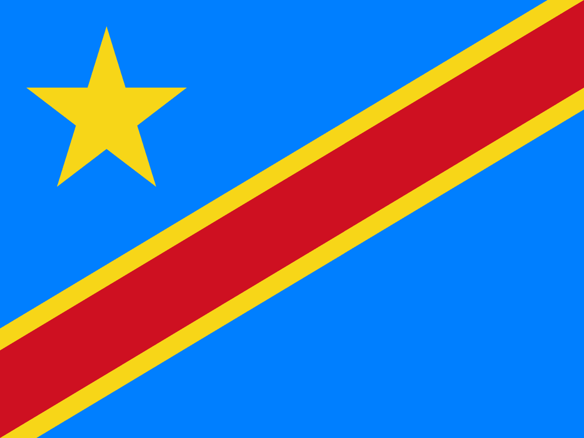 Democratic Republic of the Congo flag side patch for hats