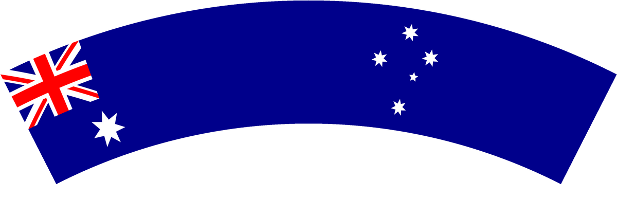 Australia flag rear patch, curved for the back of a cap