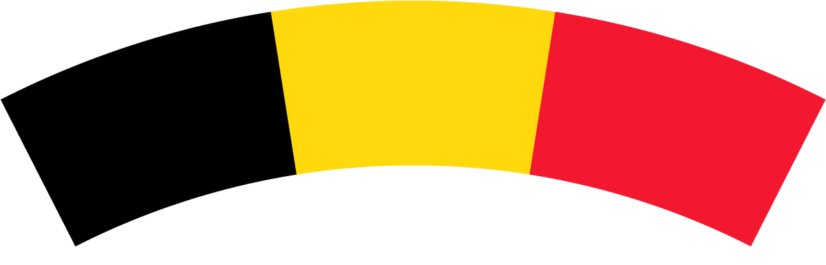 Belgium flag rear patch, curved for the back of a cap