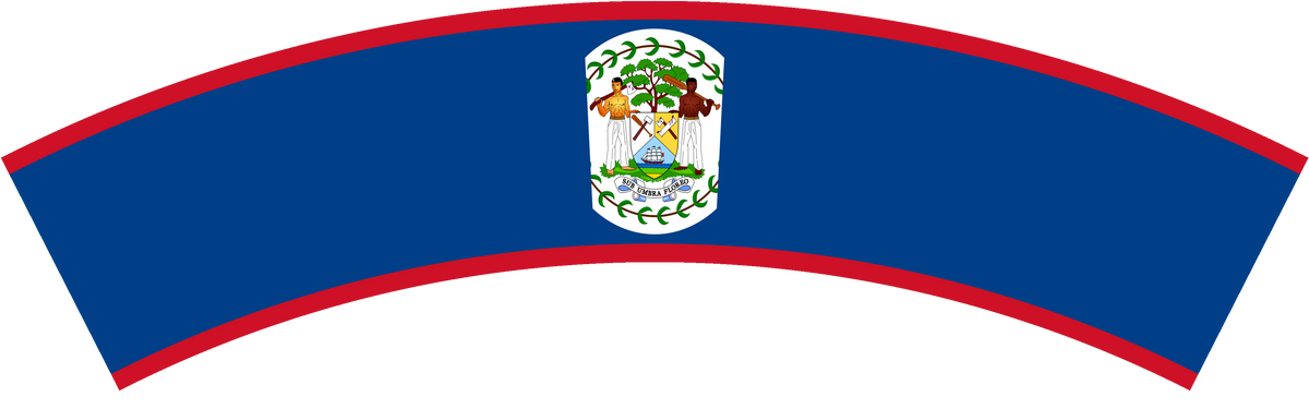 Belize flag rear patch, curved for the back of a cap