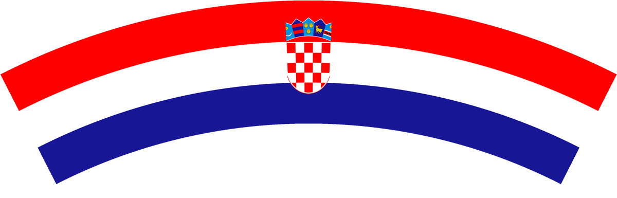 Croatia flag rear patch, curved for the back of a cap