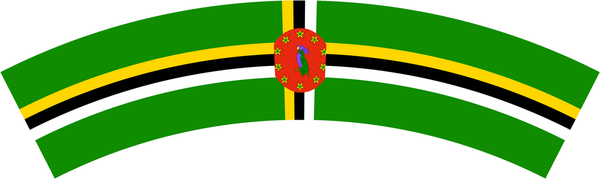 Dominica flag rear patch, curved for the back of a cap