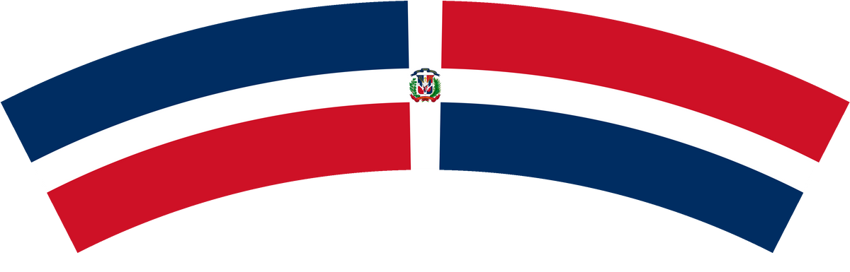 Dominican Republic flag rear patch, curved for the back of a cap