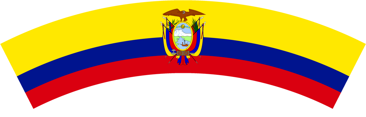 Ecuador flag rear patch, curved for the back of a cap