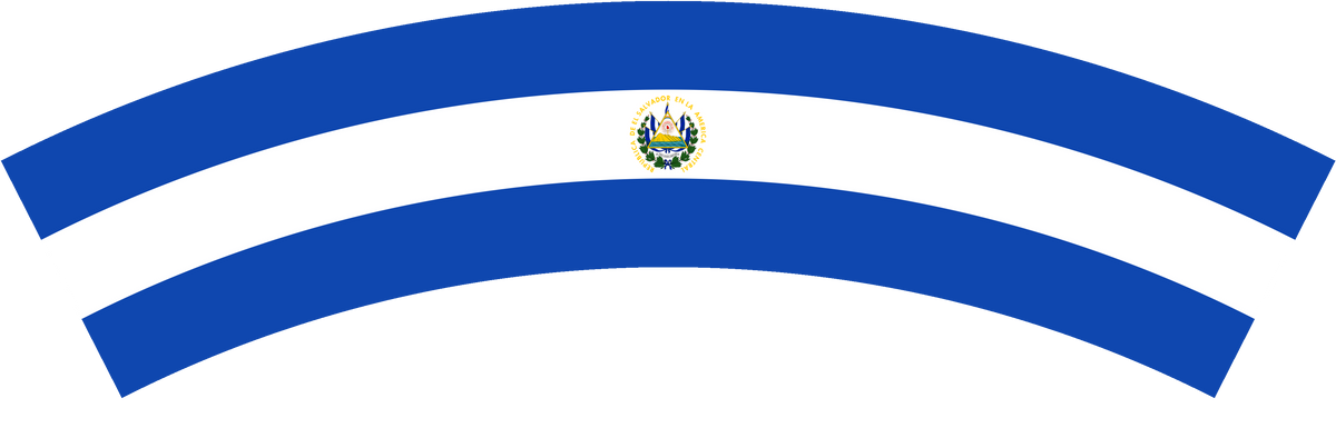 El Salvador flag rear patch, curved for the back of a cap