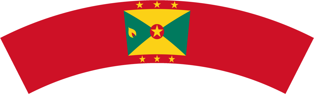 Grenada flag rear patch, curved for the back of a cap