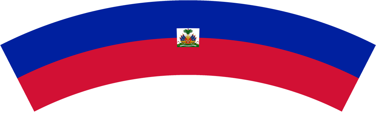 Haiti flag rear patch, curved for the back of a cap
