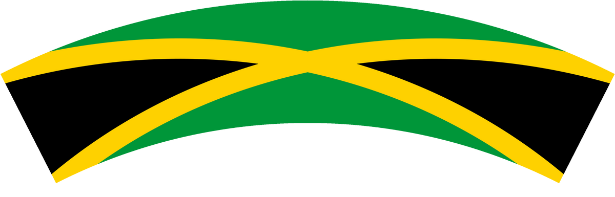 Jamaica flag rear patch, curved for the back of a cap