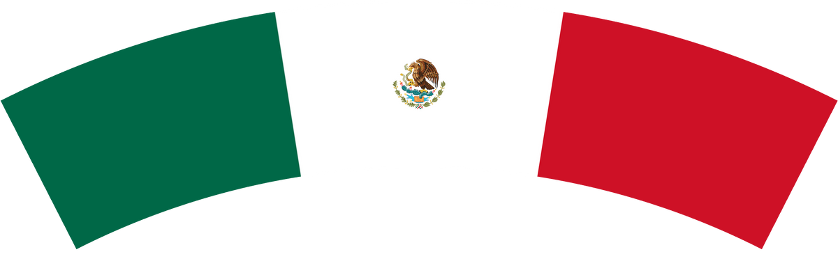 Mexico flag rear patch, curved for the back of a cap