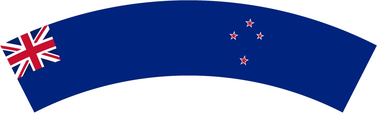 New Zealand flag rear patch, curved for the back of a cap