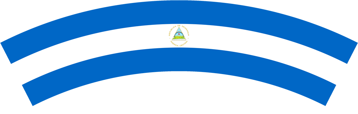 Nicaragua flag rear patch, curved for the back of a cap