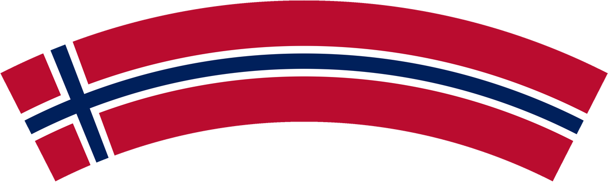 Norway flag rear patch, curved for the back of a cap