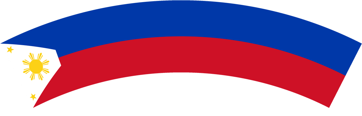Philippines flag rear patch, curved for the back of a cap