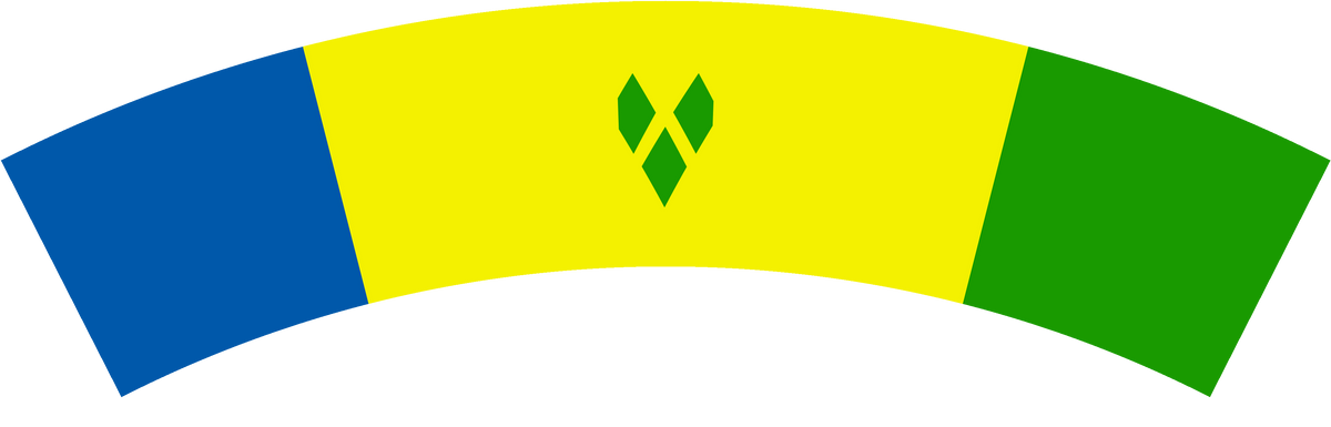 Saint Vincent and the Grenadines flag rear patch, curved for the back of a cap