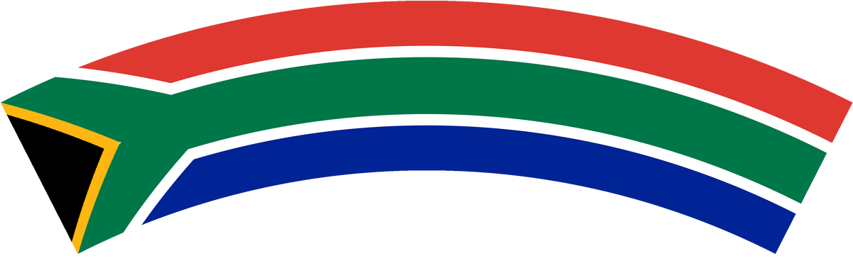 South Africa flag rear patch, curved for the back of a cap