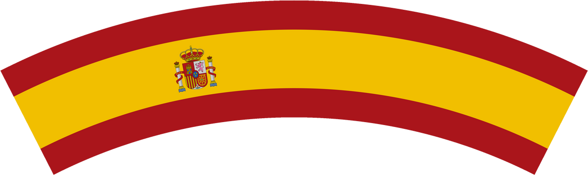 Spain flag rear patch, curved for the back of a cap