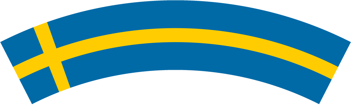 Sweden flag rear patch, curved for the back of a cap