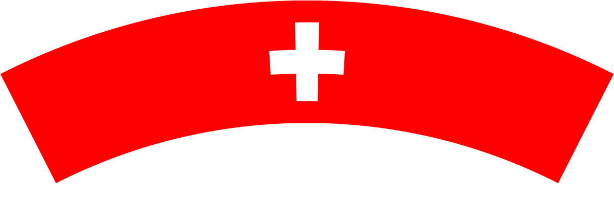 Switzerland flag rear patch, curved for the back of a cap