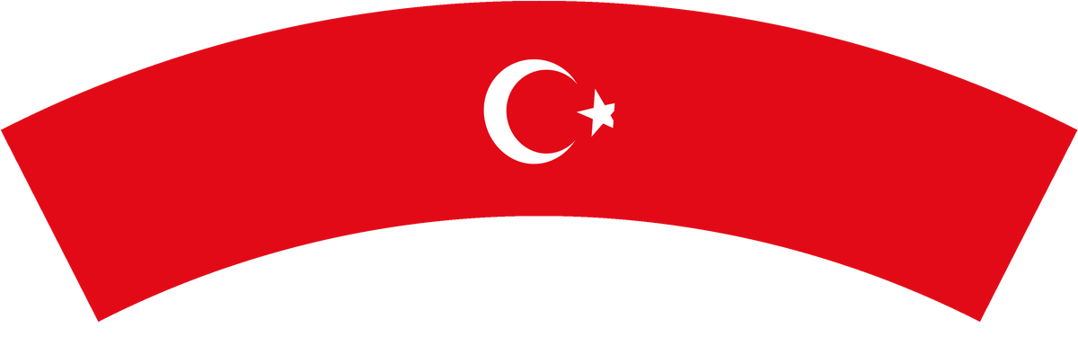 Turkey flag rear patch, curved for the back of a cap