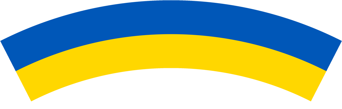 Ukraine flag rear patch, curved for the back of a cap