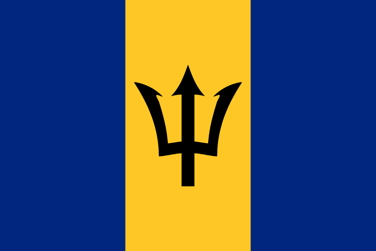 Barbados flag side patch for hats