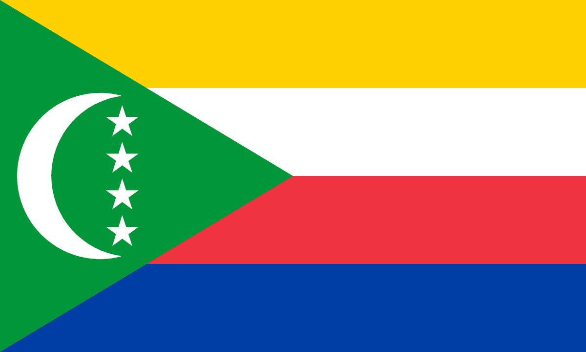 Comoros flag side patch for hats