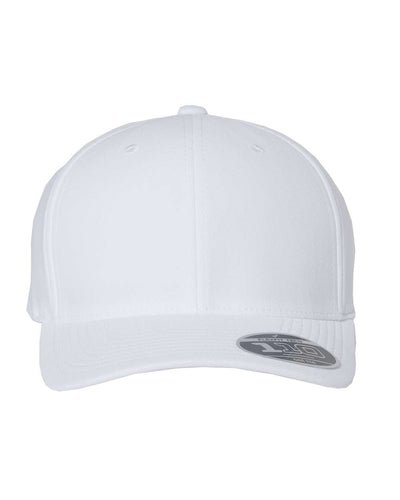 Flexfit 110P Cool and Dry mini-pique cap in white, front view