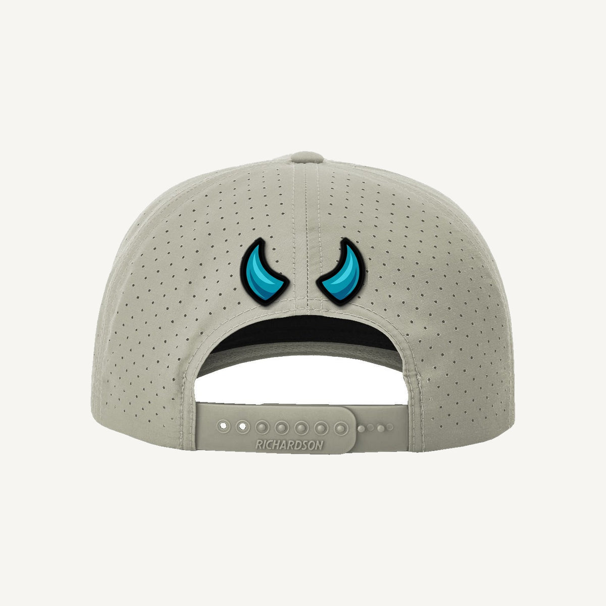 Golf Demons Stone Age on a Richardson 355 hat in Trench Coat/Russet-Grey — back