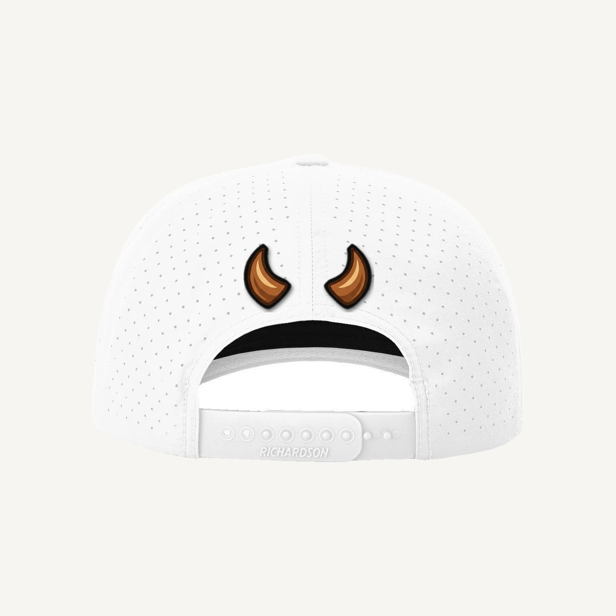 Golf Demons Ball Bandit on a Richardson 355 hat in White/White-Black — back