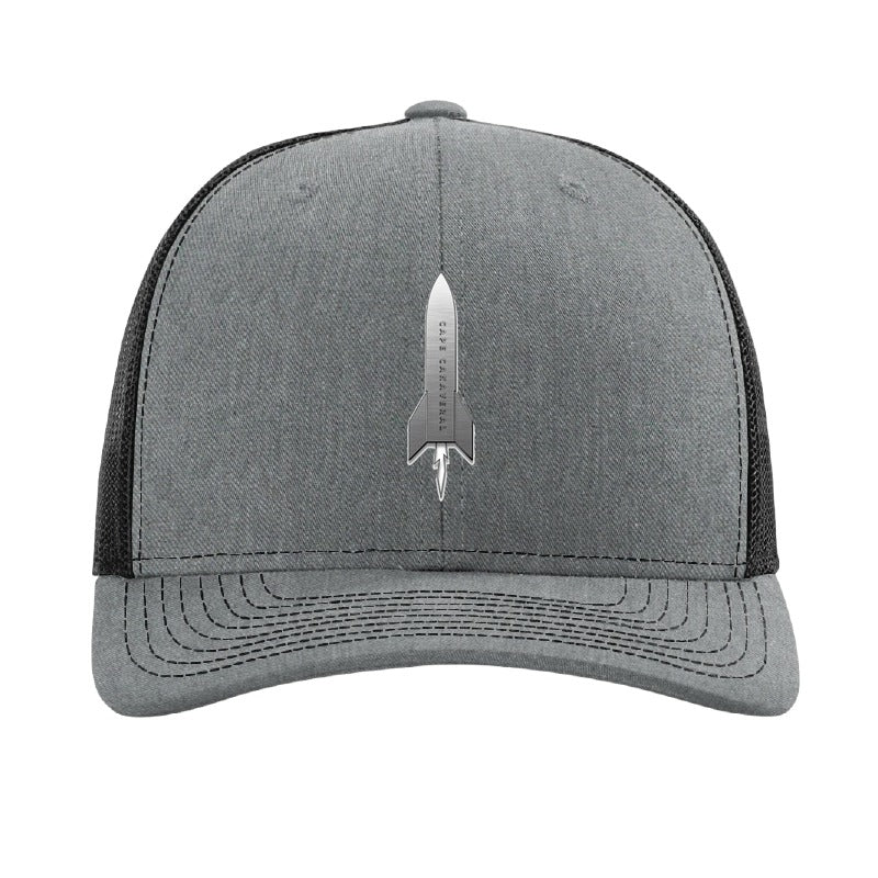 Cape Canaveral Rocket patch hat — Heather Grey/Black